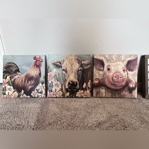 Farm Animal Canvas Art Set